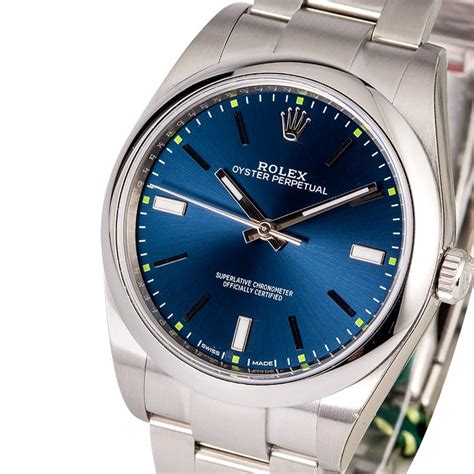 rolex oyster perpetual blue 39mm dial ref 114300|Rolex catalog pdf.